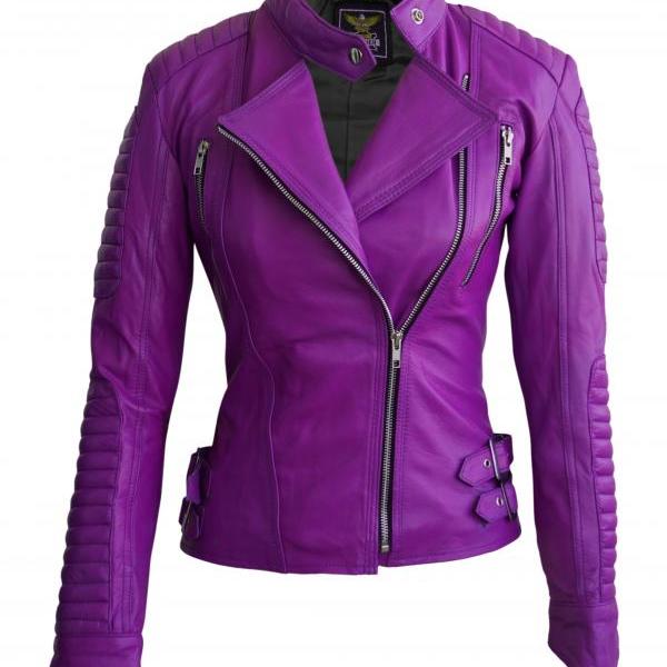Leather Skin Women Purple ..